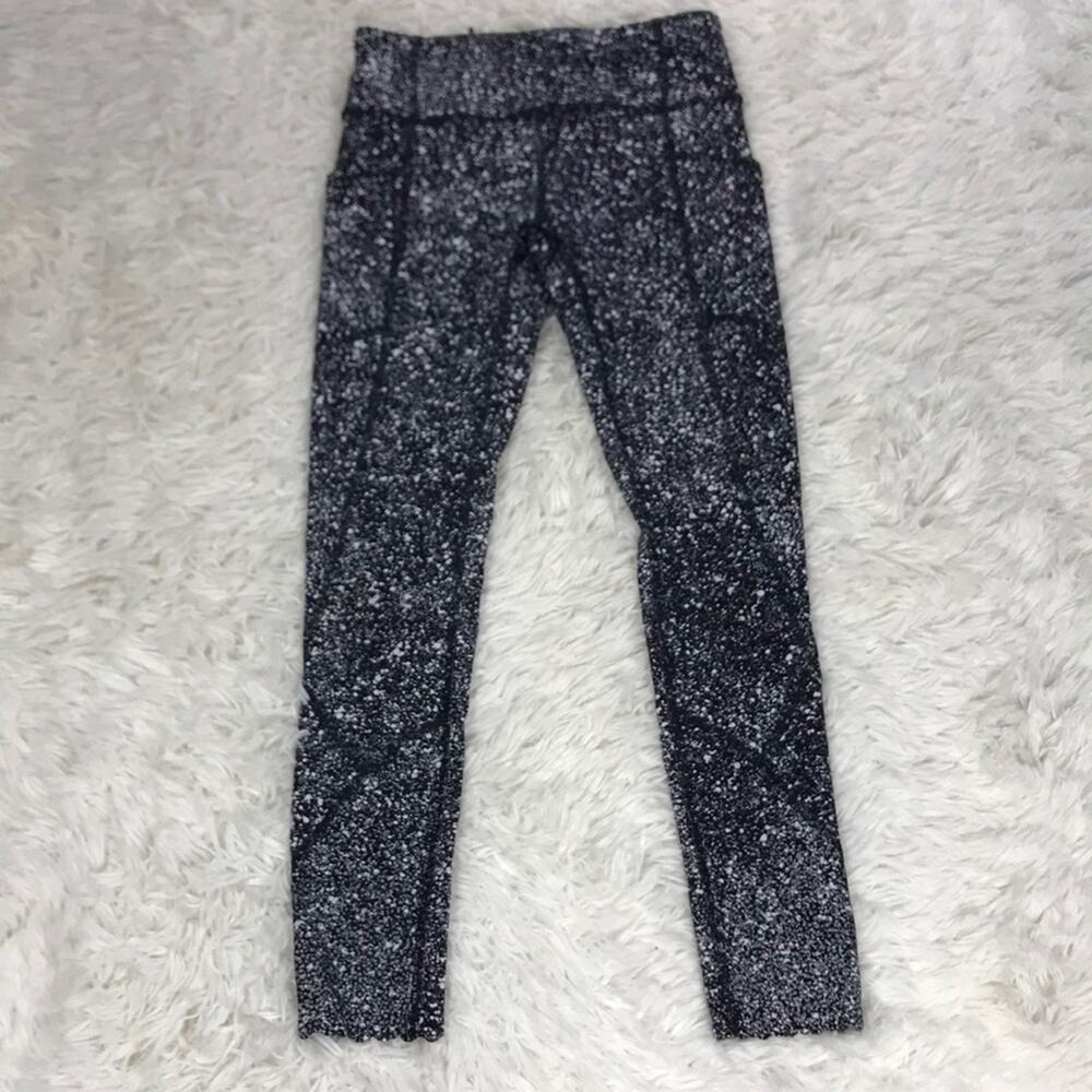 Lululemon Tight Stuff Tight II Splatter White Black / Black